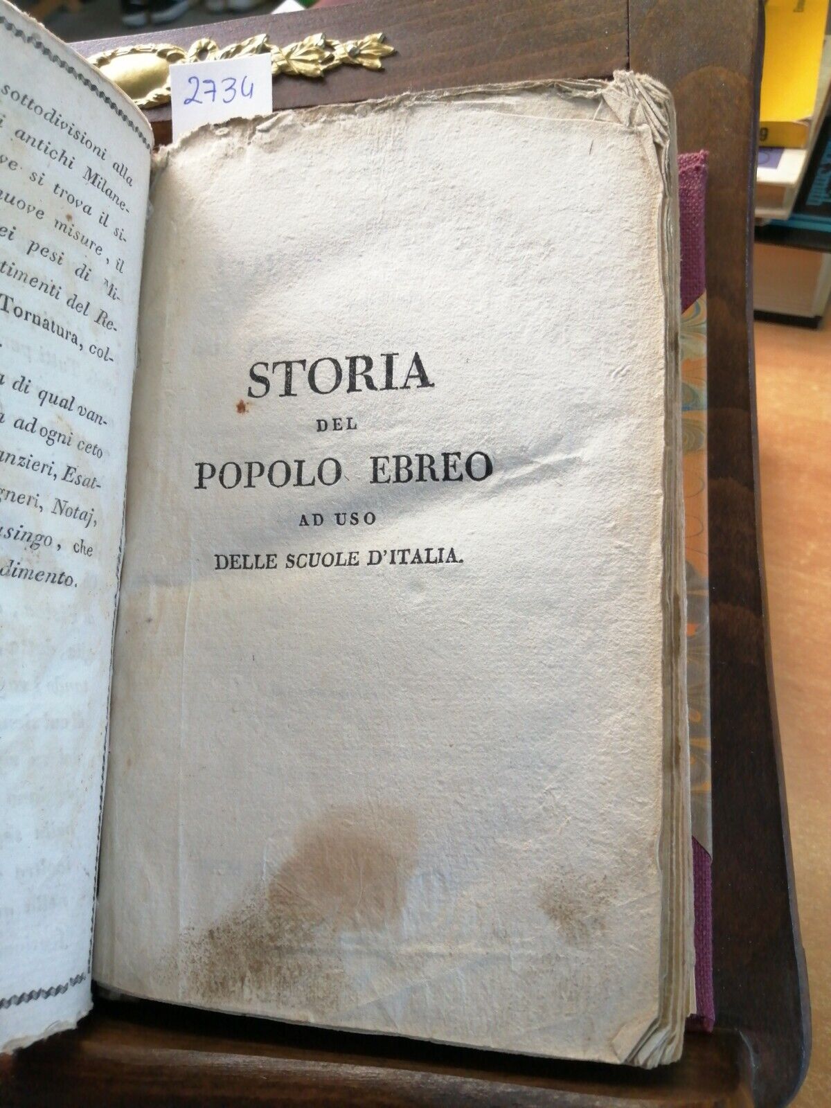 STORIA DEL POPOLO EBREO compendiata da Francesco Soave 1814 TIP. VIGEVANO (