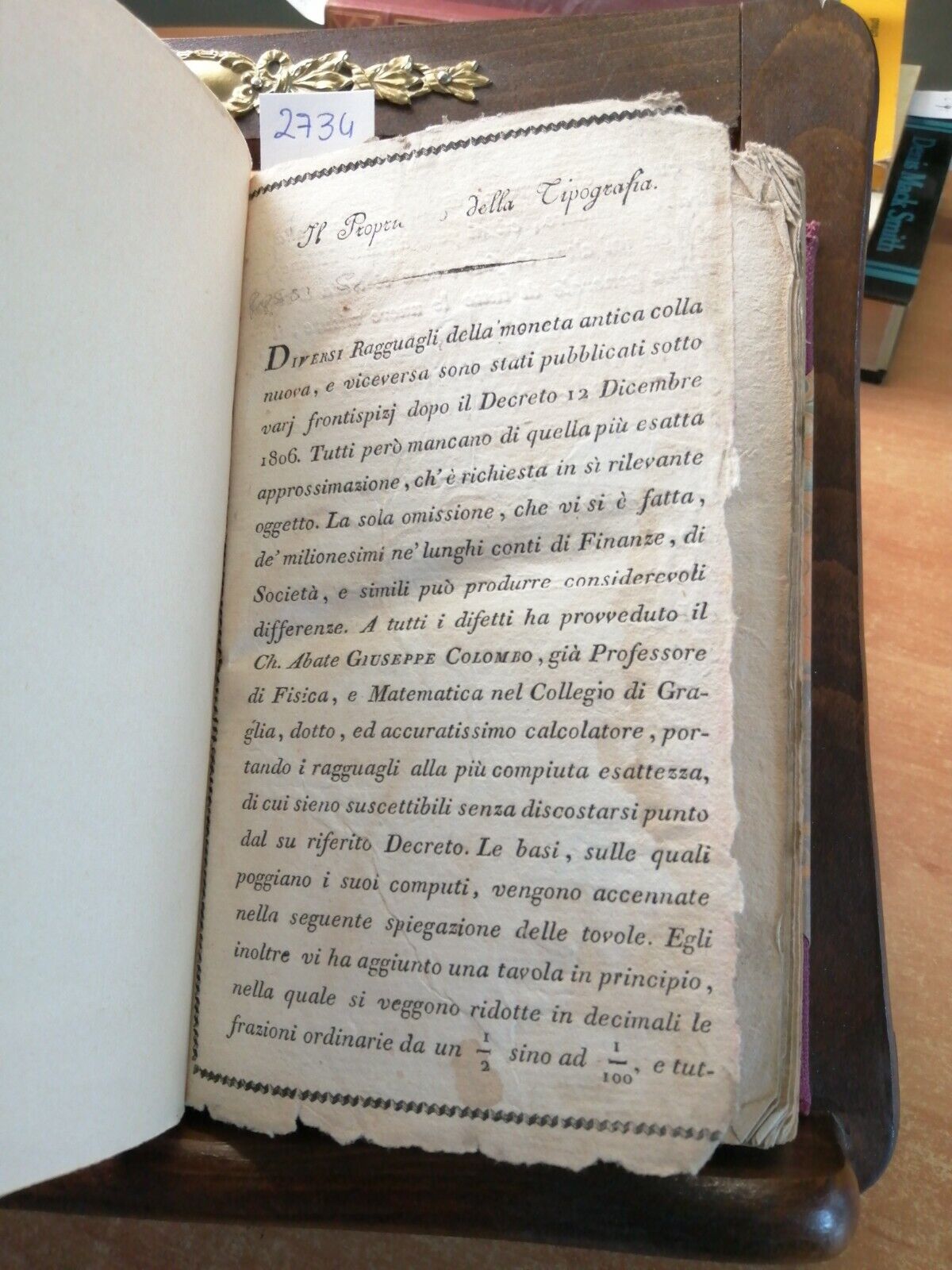 STORIA DEL POPOLO EBREO compendiata da Francesco Soave 1814 TIP. VIGEVANO (